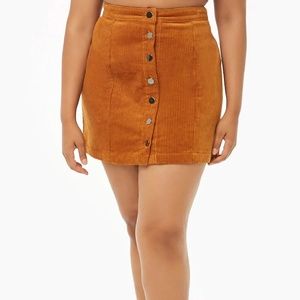 Plus Size Corduroy Mini Skirt